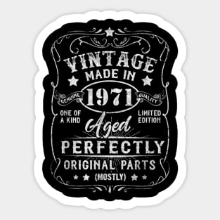 Vintage aged 1971 perfectly Sticker